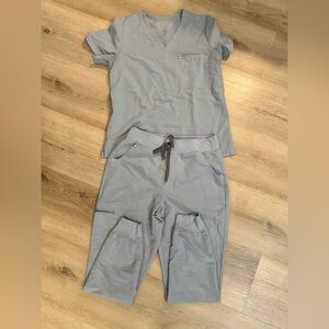 FIGS - Light Blue Scrub Top and Pant Set Medium Top, Medium Pant